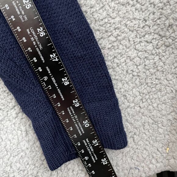 Banana Republic 1/4 Snap Sweater Men L Navy Merino Wool Mock Neck Knit Pullover - Picture 6 of 7